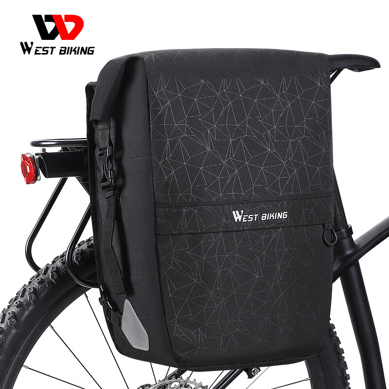 WEST BIKING Bike Single Pannier Bag Bicycle Trunk Bag Rear Rack Pack Bag 17L