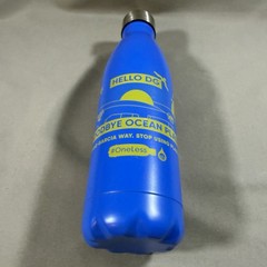 Diego Garcia Stainless Steel Water Bottle 17 oz Hello DG, Goodbye Ocean Plastic