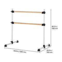 Uimoso 4Ft Freestanding Adjustable Ballet Barre for Dance and Fitness Training