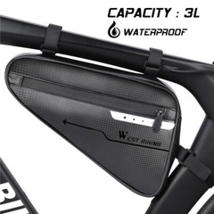 WEST BIKING Waterproof Bicycle Frame Bag Reflective Cycling Bike Triangle Bag 3L