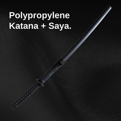 Martial Art Polypropylene Katana Bokken (39&Prime;) with Black Saya Scabbard