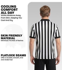 Exxact Sports Referee Shirt Men, Athletic Fit Basketball Referee Shirt for Sport