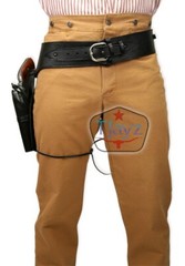 USA SELLER 44/45 Cal Holster Gun Belt Drop Loop 100% LEATHER Western RIG SASS