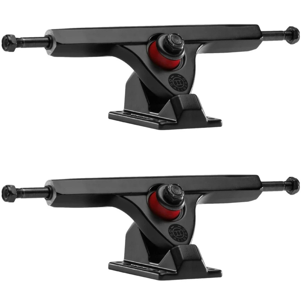 Pair Caliber-II 184mm 50° Blackout Trucks 10” Black Longboard Full Circle