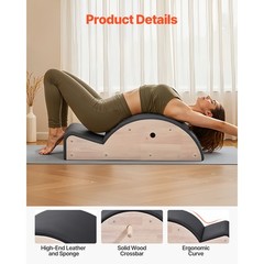 Uimoso Pilates Spine Corrector Arc for Fitness and Spine Stretching, Rubber Wood