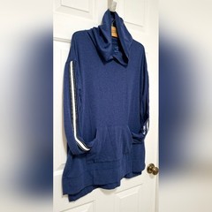 Life Is Good Blue Cotton Hooded Front Pocket Breathe Pullover Size Medium