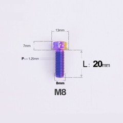 Titanium Screw, Torx Head Screw M8x10 – 120mm Green/Purple/Candy for Motorcycle
