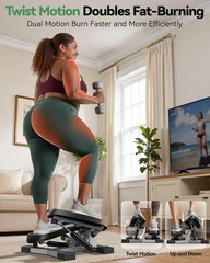 Mini Stair Stepper Exercise Machine Twist Stepper w Resistance Bands 330LB