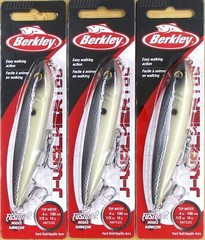 (3) Berkley 4&Prime; J-Walker 100 Topwater 1/2 Oz Rattle Bait MF Shad Brand New