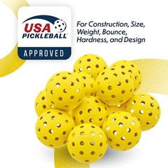 Pickleball Balls Set Outdoor – USAPA Approved – 12 Pack – Yellow