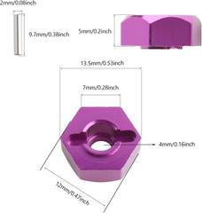 12Mm Wheel Hex Hubs Drive Adapter 5Mm Thick & Flange M4 Lock Nuts Aluminum for R