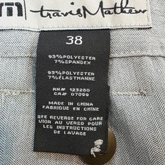Travis Mathew Gray Heathered Herringbone Casual Shorts Size 38 Golf Walking