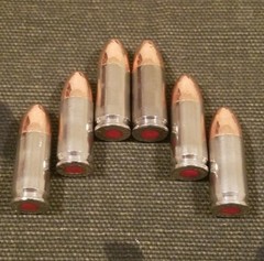 9MM LUGER SNAP CAPS SET OF 6 (NICKEL) REAL 115GN WEIGHT!!!