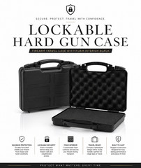 Pistol Handgun Gun Revolver Hard Case Bag Box Storage Lock Lockable Foam Carry
