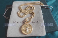 NEWDavidYurman.18k.Yellow Gold Maritime Compass Amulet Center Diamond Necklace