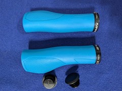MARQUE Light Blue Ergo Clamp On Bike Handlebar Grips, Ergonomic
