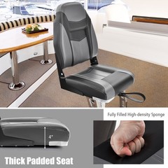 2 Pack High Back Folding Boat Seats with Sponge Cushion & Flexible Hinges