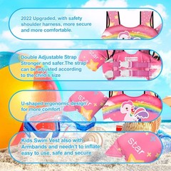 Kids Swim Vest Life Jacket for 30-55 Pounds Boys and Girls, Toddler Floaties …