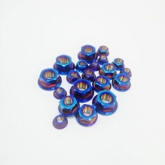 Burning blue M8x1.25mm Titanium Ti Sprocket Flange Nut MTB Motorcycle Bike 10pcs