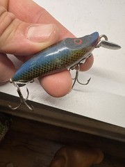 Unknown Vintage 2.5” River Runt Style Lure Unmarked Blue/gray Scale