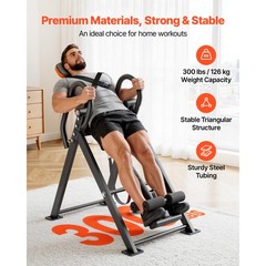 Uimoso Inversion Table with 300lbs Capacity and Dual-Roller Support