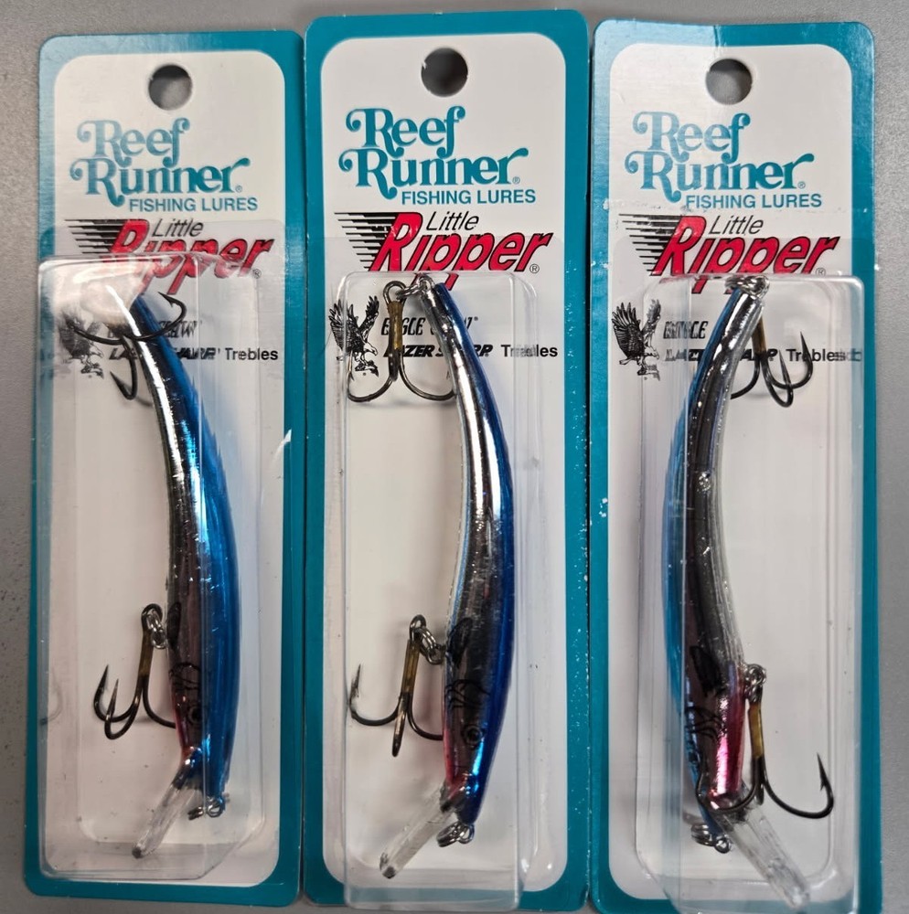3-Reef Runner Little Ripper 500 CHROME BLUE Trolling Lure. 3 Per Order