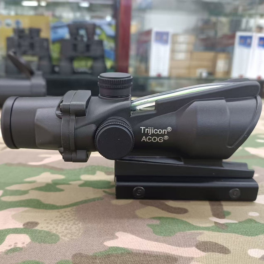 ACOG 4x32mm Fiber Optic Scope Black Green Chevron Reticle Clone