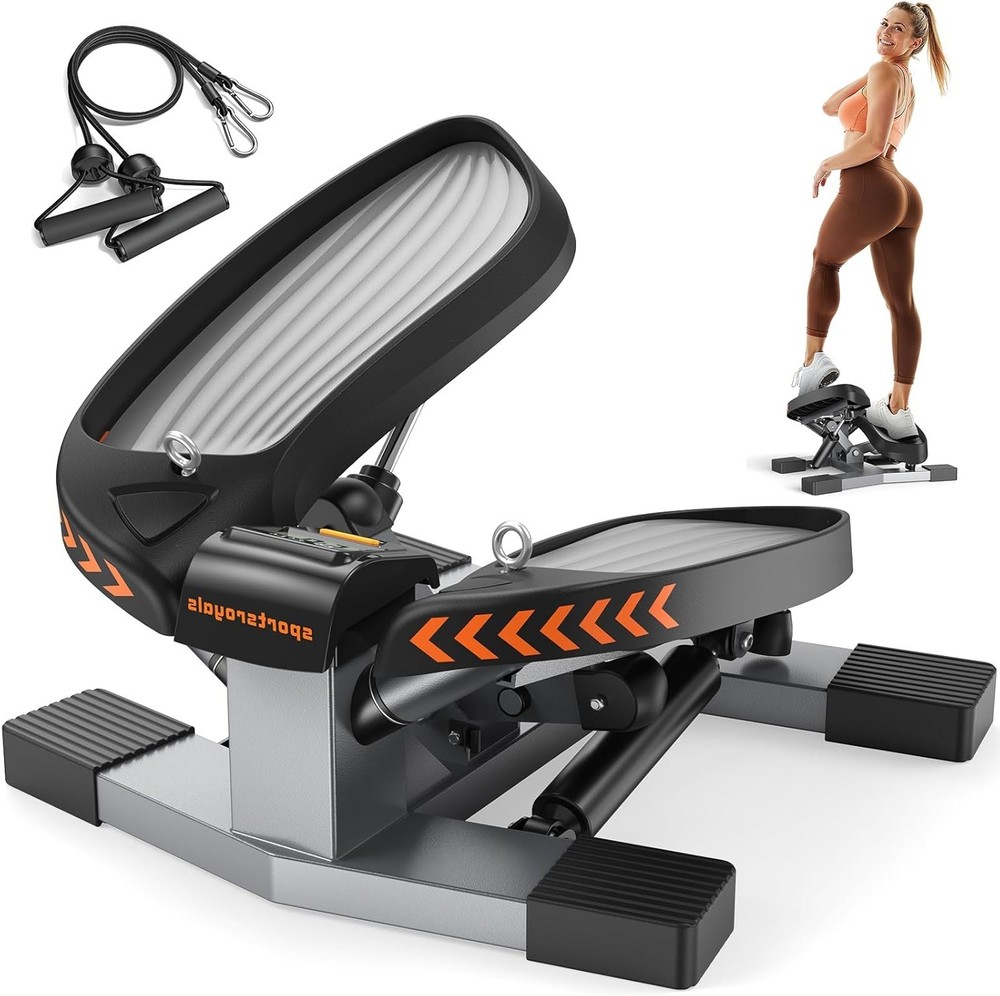 Mini Stair Stepper Exercise Machine Twist Stepper w Resistance Bands 330LB