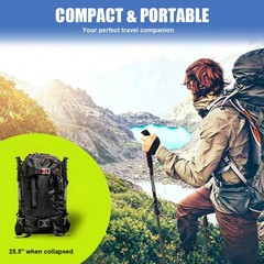 2 Packs Adjustable Hiking Poles Aluminum Retractable Walking Sticks for Nordic