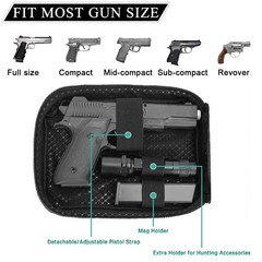 Carry Gun Pouch Concealed Pistol Holster Pack Black Waist Pocket Bag Belt Loops