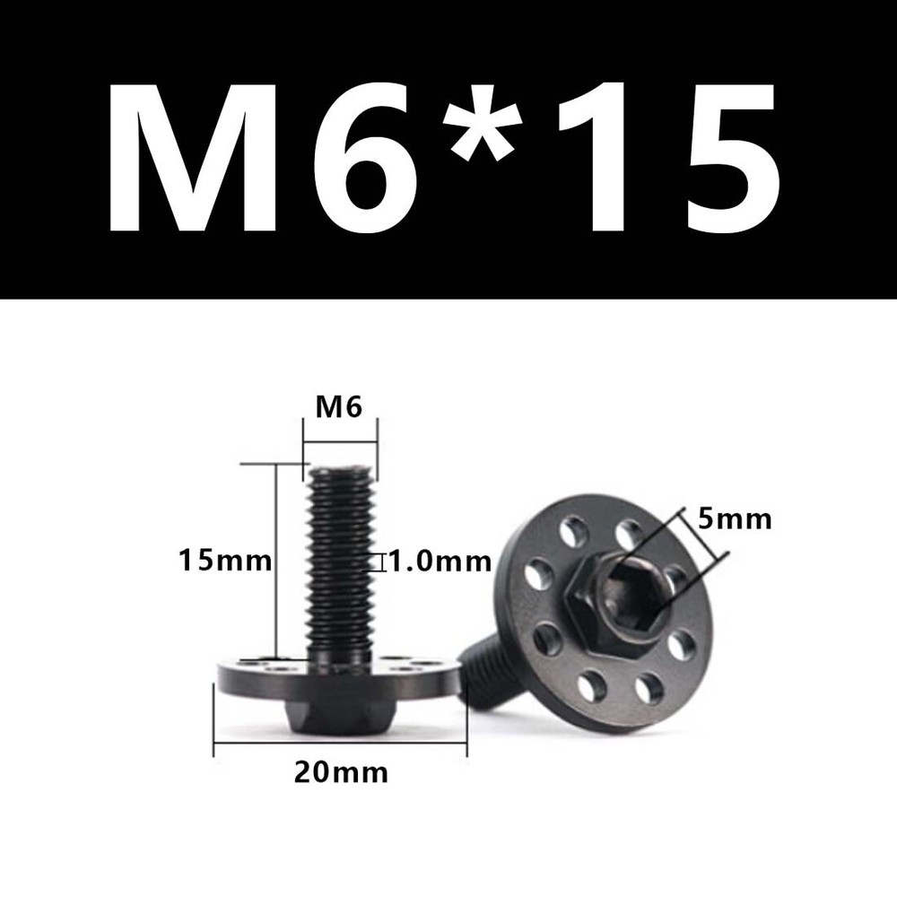 M6 Stainless Steel Flange Bolt For Motorcycle Fender Bumper Washer Refit Screw