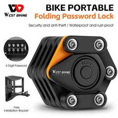 WEST BIKING 4 Digit Code Bicycle Folding Lock Anti Theft E-bike Chain Lock 78cm