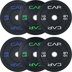 2-inch Olympic Bumper Plate Weight Set-100-370 lbs-Multiple Colors-Storage Rack
