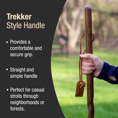 Brazos Handcrafted Wood Walking Stick Twisted Oak Trekker Style Handle For Men