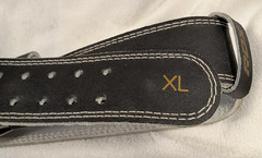 RDX Giant womens Leather Powerlifting Belt Double Pin Buckle Black XL 46.5 inch
