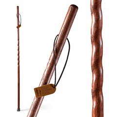Brazos Handcrafted Wood Walking Stick Twisted Oak Trekker Style Handle For Men