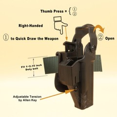 Level 3 Police Duty Holster For Glock 17 17L 31 32 Gen 1 2 3 4 5 G17 G32 gen 3 4