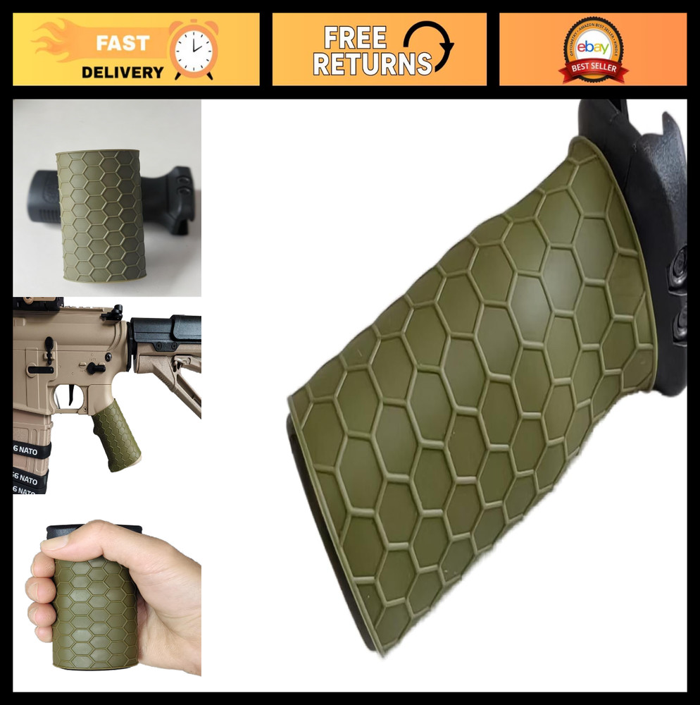 Universal Tactical Rubber Rifle Grip Sleeve – Ergonomic Non-Slip Hex Grip Handle