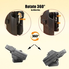Level 3 III Police Duty Holster For Glock 17 17L 17M 22 31 Gen1-5 G31 Holster