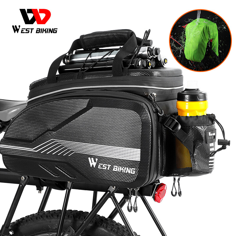 WEST BIKING Waterproof Hard Shell Bicycle Rack Pack Bag Carrier MTB Bike Pannier