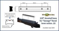 Savage Revel 22 rifle 3/8&Prime; dovetail 4.5&Prime; long Scope Base Rail