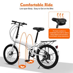 20 inch 7 Speed Folding City Bike Bicycle Folding Bike for Adults Lightweight