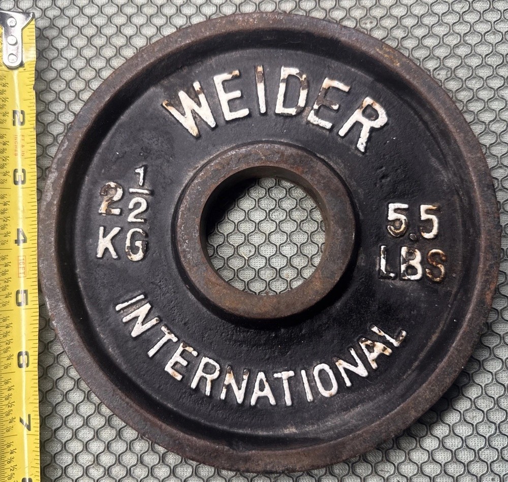 Weider International Single 2.5 kg 5.5 lb Olympic plate Weight change kilo Vtg