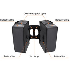 WEST BIKING Waterproof Bike Double Pannier Bag Bicycle Rear Rack Pack Bag Black