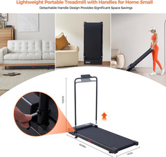Walking Pad Treadmill Incline 3.0HP Under Desk Portable w/ Handles 350LB 7.6MPH
