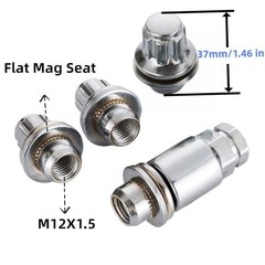 5pcs M12x1.5 Wheel Lock Nuts, 37mm Height, Flat Mag Seat, Only for Toyota OEM