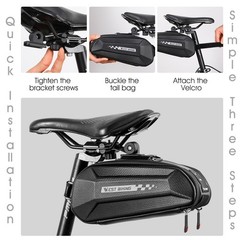 WEST BIKING Bike Saddle Bag Waterproof Hard Shell Bicycle Seat Tail Bag 1.8L