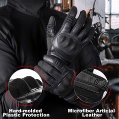 Leather Touch Screen Motorcycle Riding Full Finger Gloves Motorbike Moto Driving