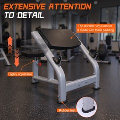 Preacher Curl Weight Bench with Adjustable Seat Workout Bench for Home Gym