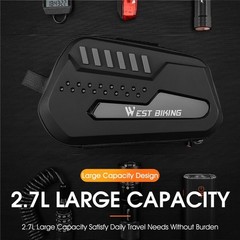WEST BIKING Bicycle Saddle Bag Waterproof Hard Shell Bike Seat Tail Bag Black
